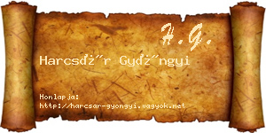 Harcsár Gyöngyi névjegykártya